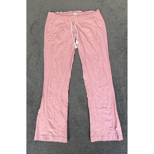 Roxy pink linen blend smocked - pink,